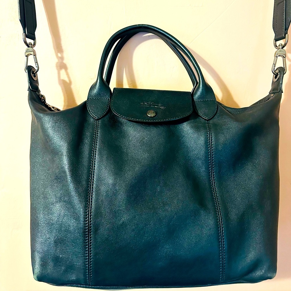 Longchamp pliage leather handbag